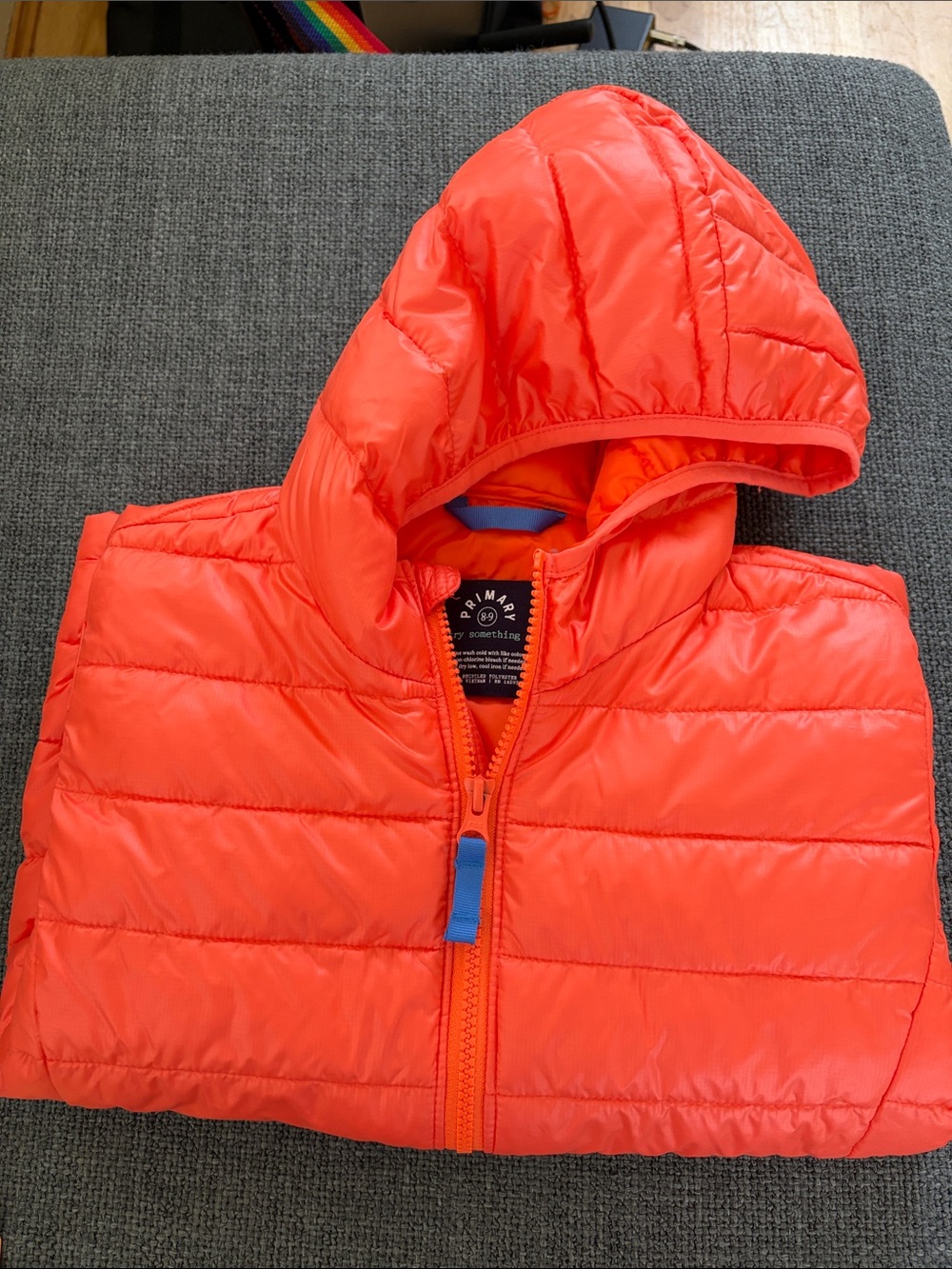 Primary Coral Hooded Puffer Jacket